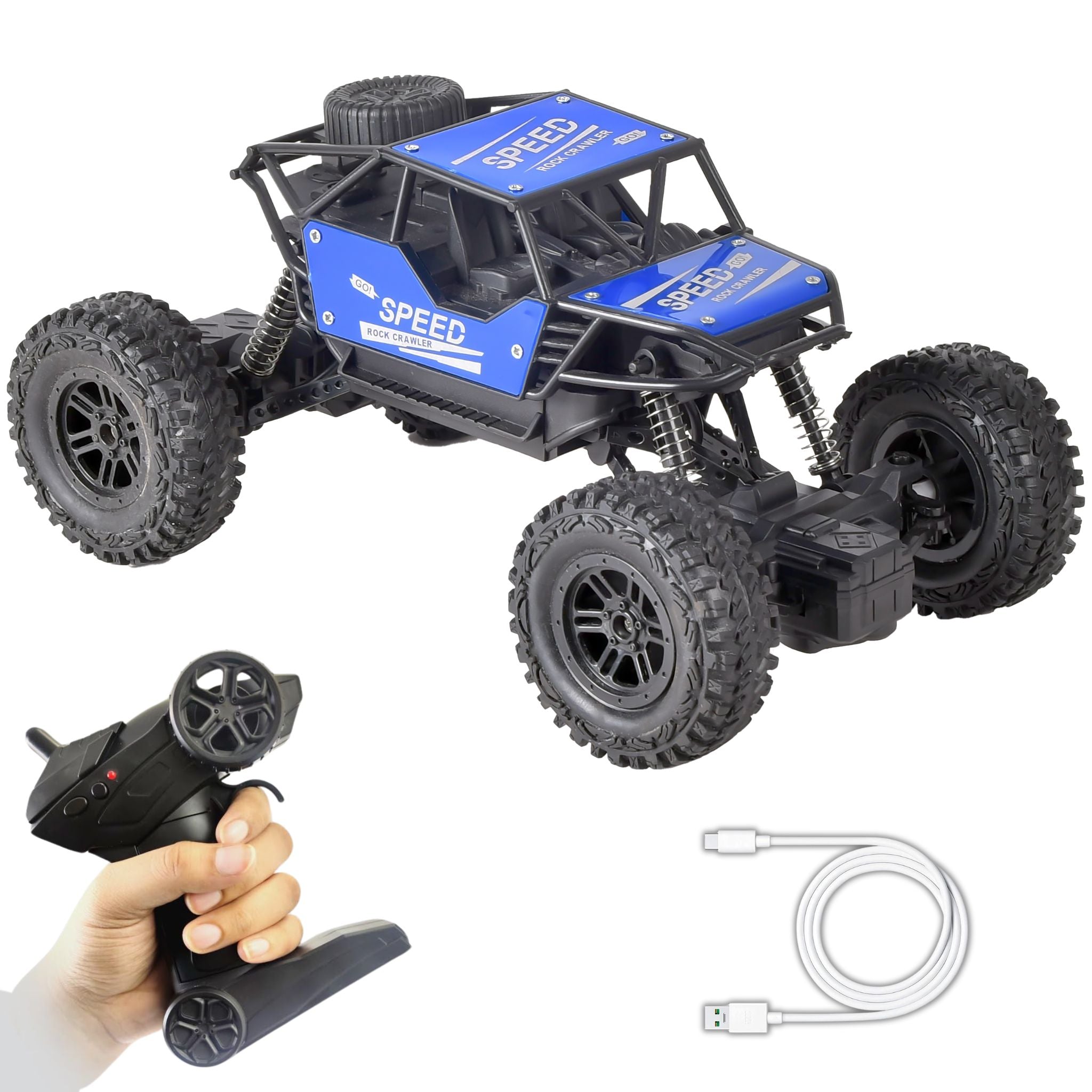 KidsBug Remote Controlled Rock Crawler RC Monster Truck, 4 Wheel Drive